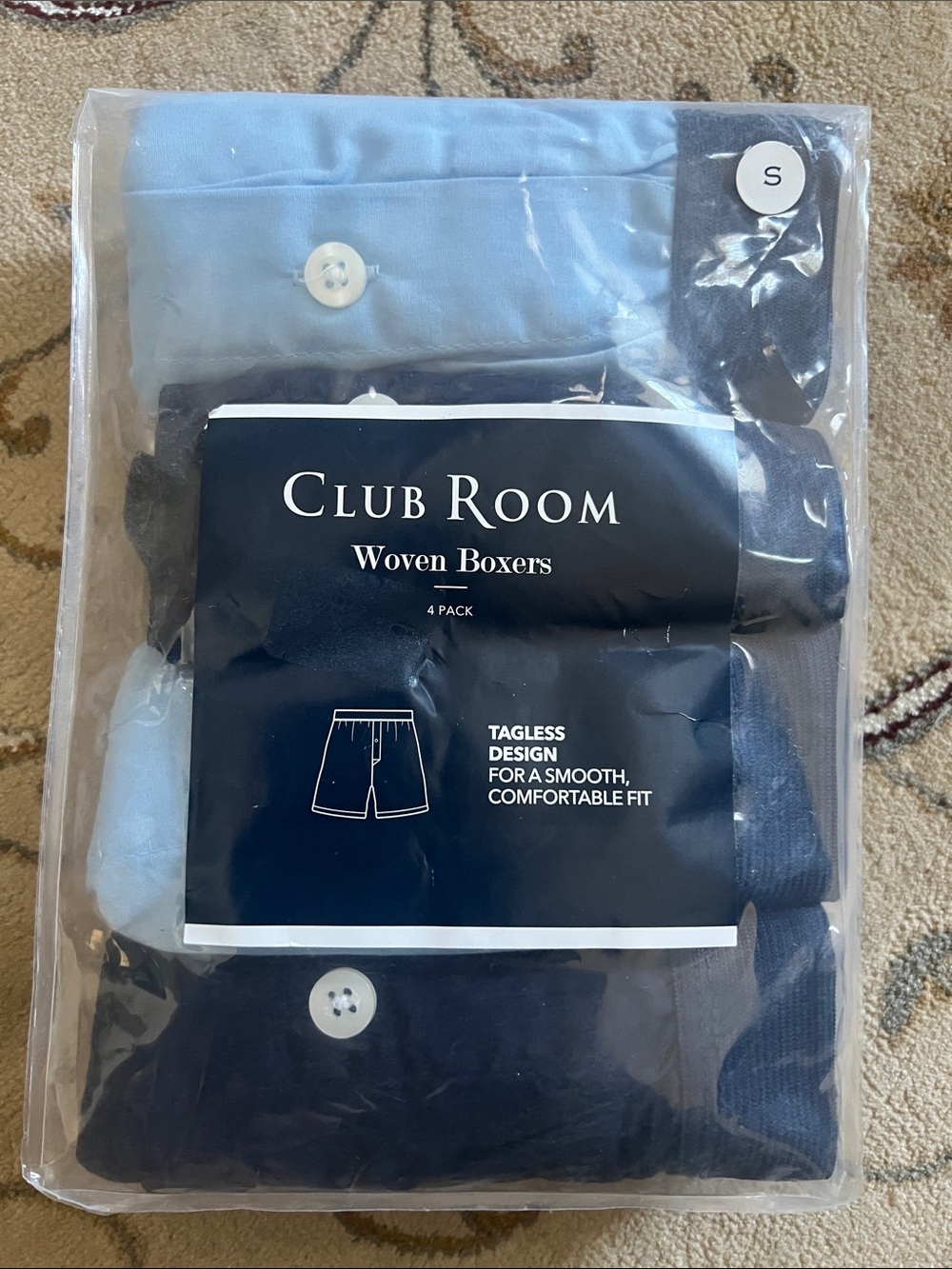 Club Room Men's Woven Boxers 4-Pack - Light Blue & Navy